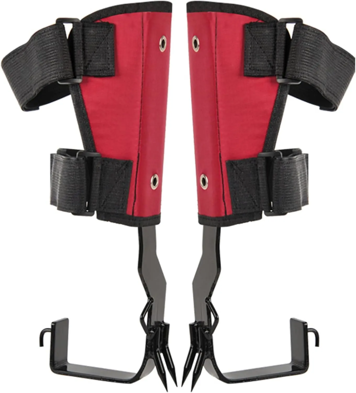 1 Pair Adjustable Steel Tree Climbing Spikes with Harness Belt, Non-Slip Pedal for Fruit Picking Hunting Observation