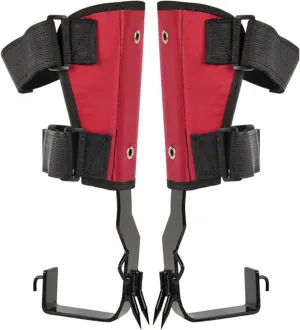 1 Pair Adjustable Steel Tree Climbing Spikes with Harness Belt, Non-Slip Pedal for Fruit Picking Hunting Observation