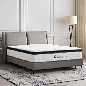 10 Inch Queen Size Hybrid Mattress - Medium Firm, Memory Foam & Pocket Springs, Motion Isolation, Edge Support, Pressure Relief, Ships Compressed