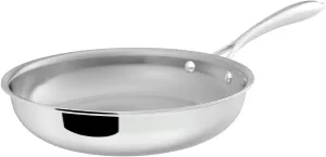 10 Inch Stainless Steel Skillet, 5-Ply Stainless Steel Fry Pan for Cooking, Dishwasher and Oven Safe, Induction Pan, Even Heat Distribution
