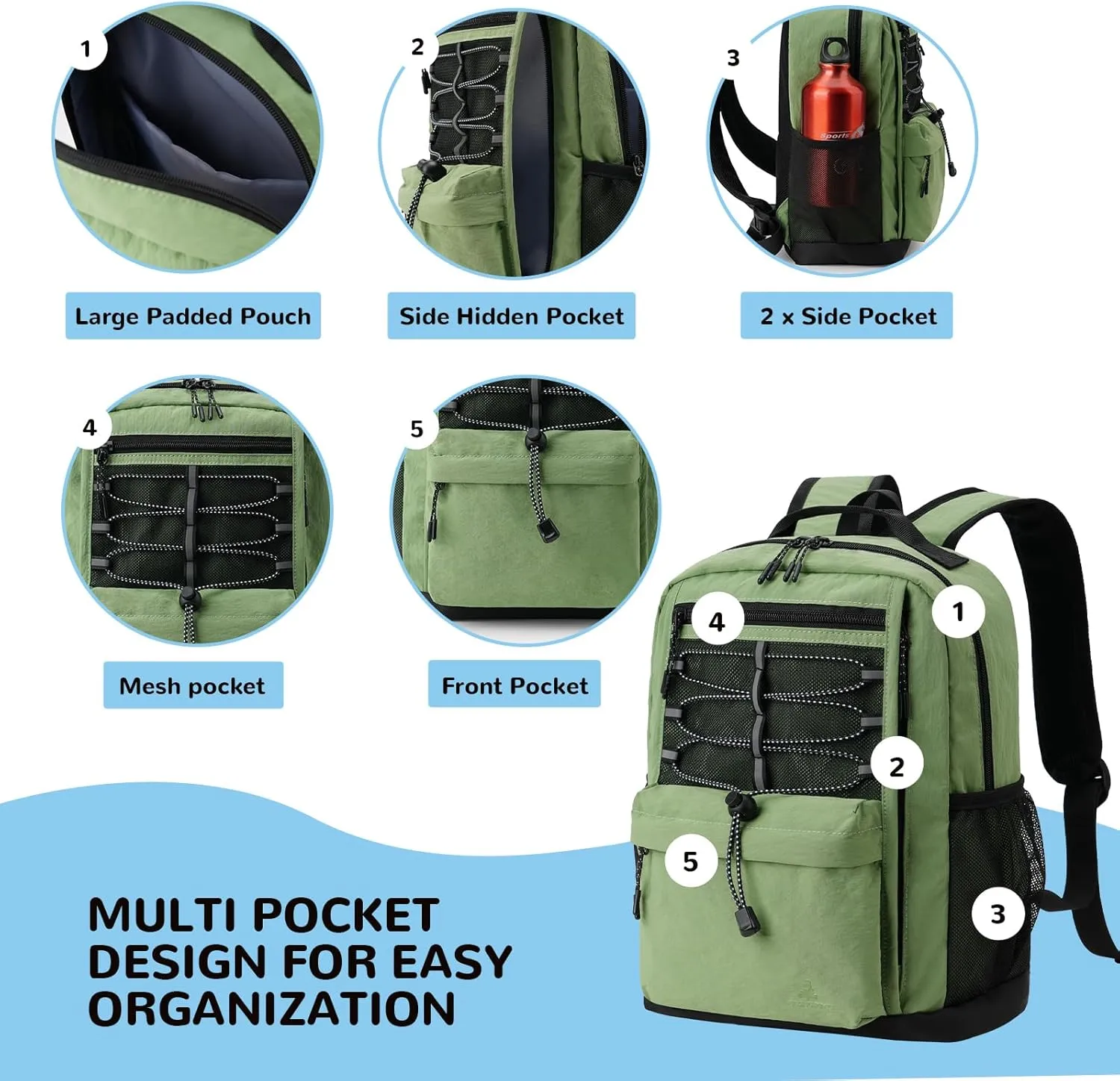 10L Small Size Casual Backpack for Kids Girls Boys Ages 3-9, Mini Waterproof Outdoor Sport Travel Hiking Camping Daypack (Light Yellow)