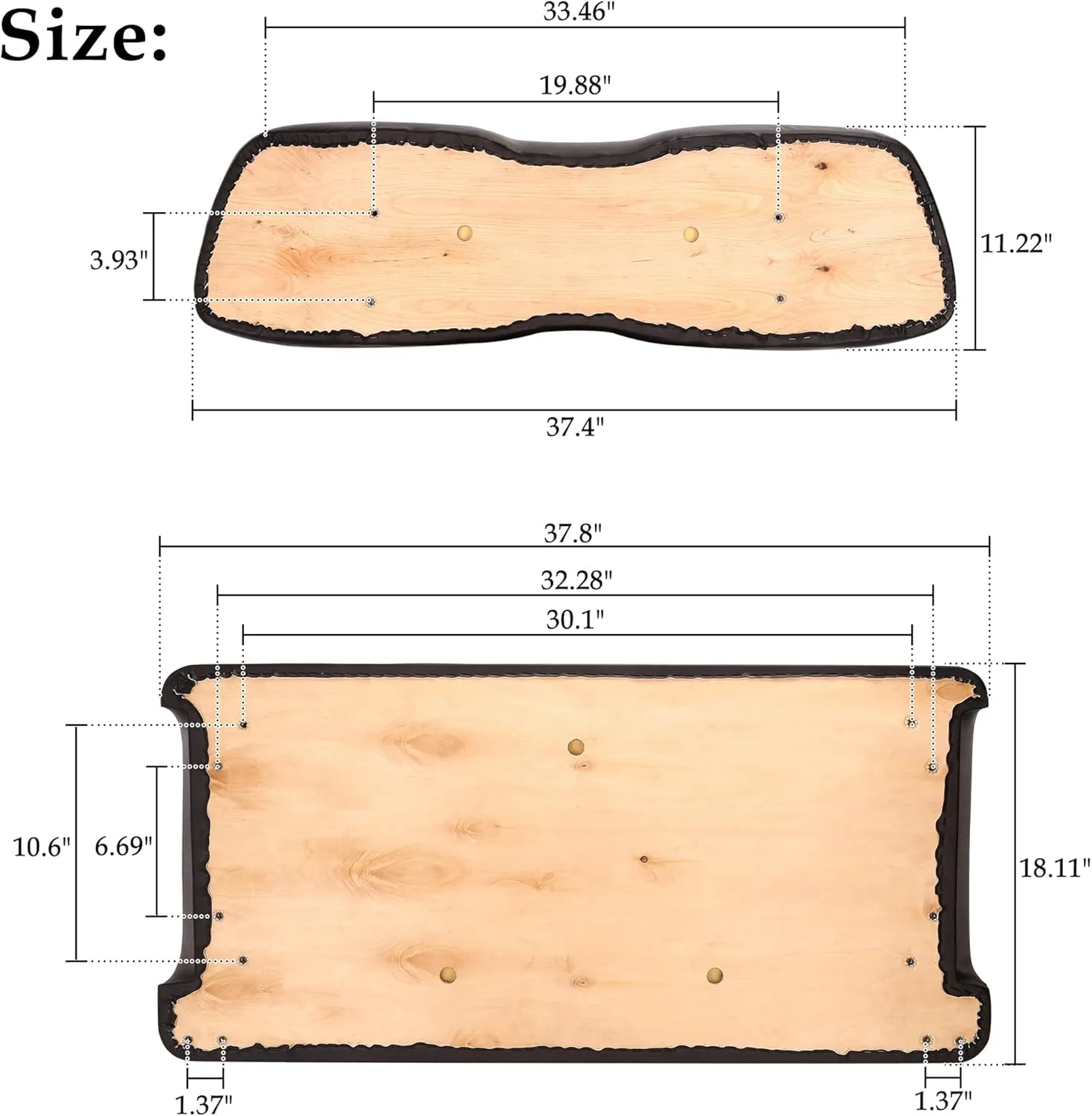 10L0L Front Seat Bottom & Backrest Assembly for Club Car DS 2000.5-up Golf Cart, Factory Style Replacement Cushions
