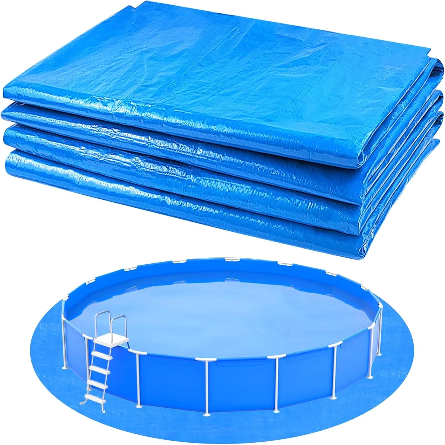 13.1Ft Round Pool Ground Cloths Swimming Pool Ground Cloth,Round Pool Liner Pad for 12ft Above Ground Swimming Pool,Heavy Duty Pool Ground Mat Protector to Prevent Puncture Pool Ground Tarp