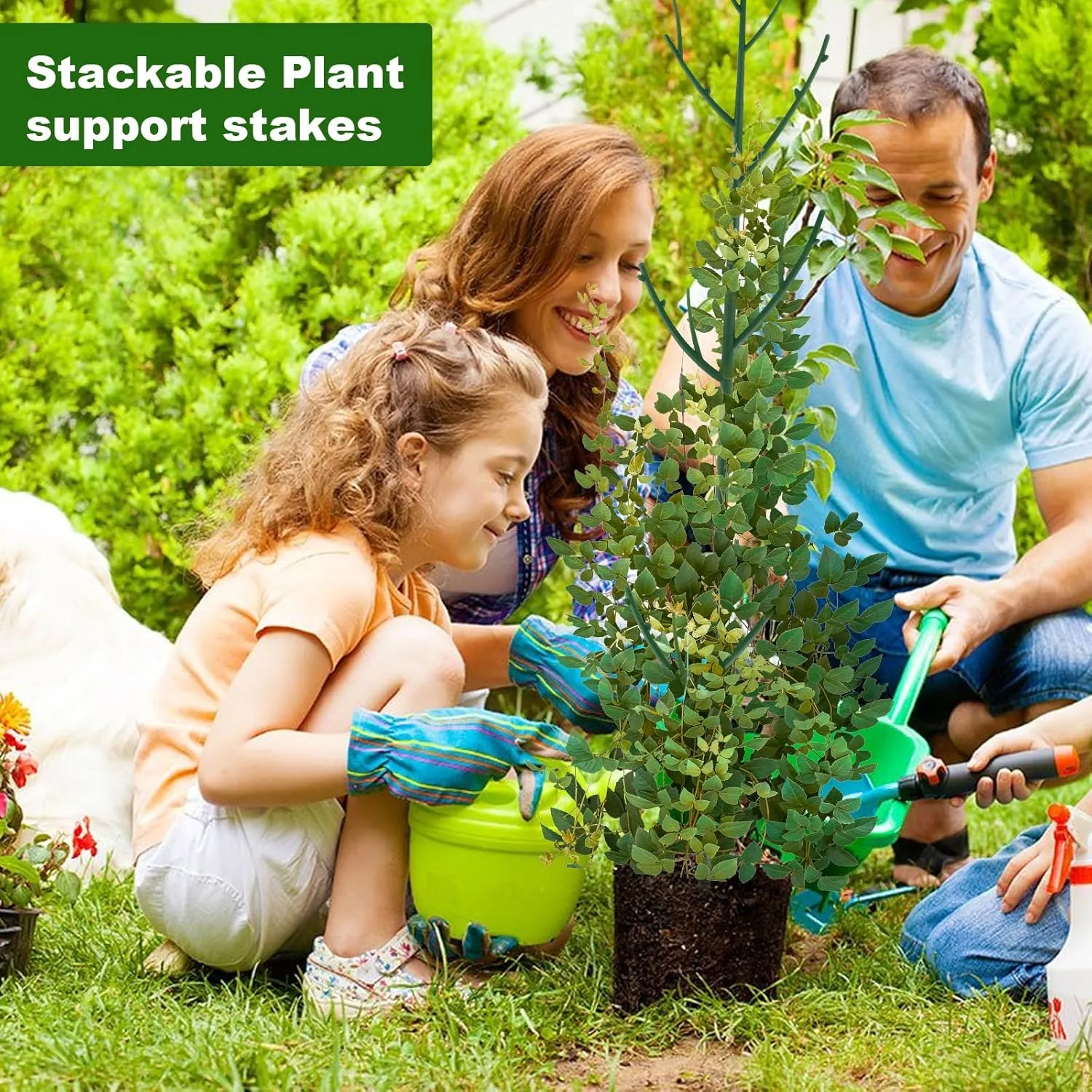 15 Pack Stackable Plant Support Stakes, Garden Trellis for Climbing Plants Indoor and Outdoor Use, Plant Accessories for Potted Plants Monstera, Plant Sticks for Climbing Plant Stems