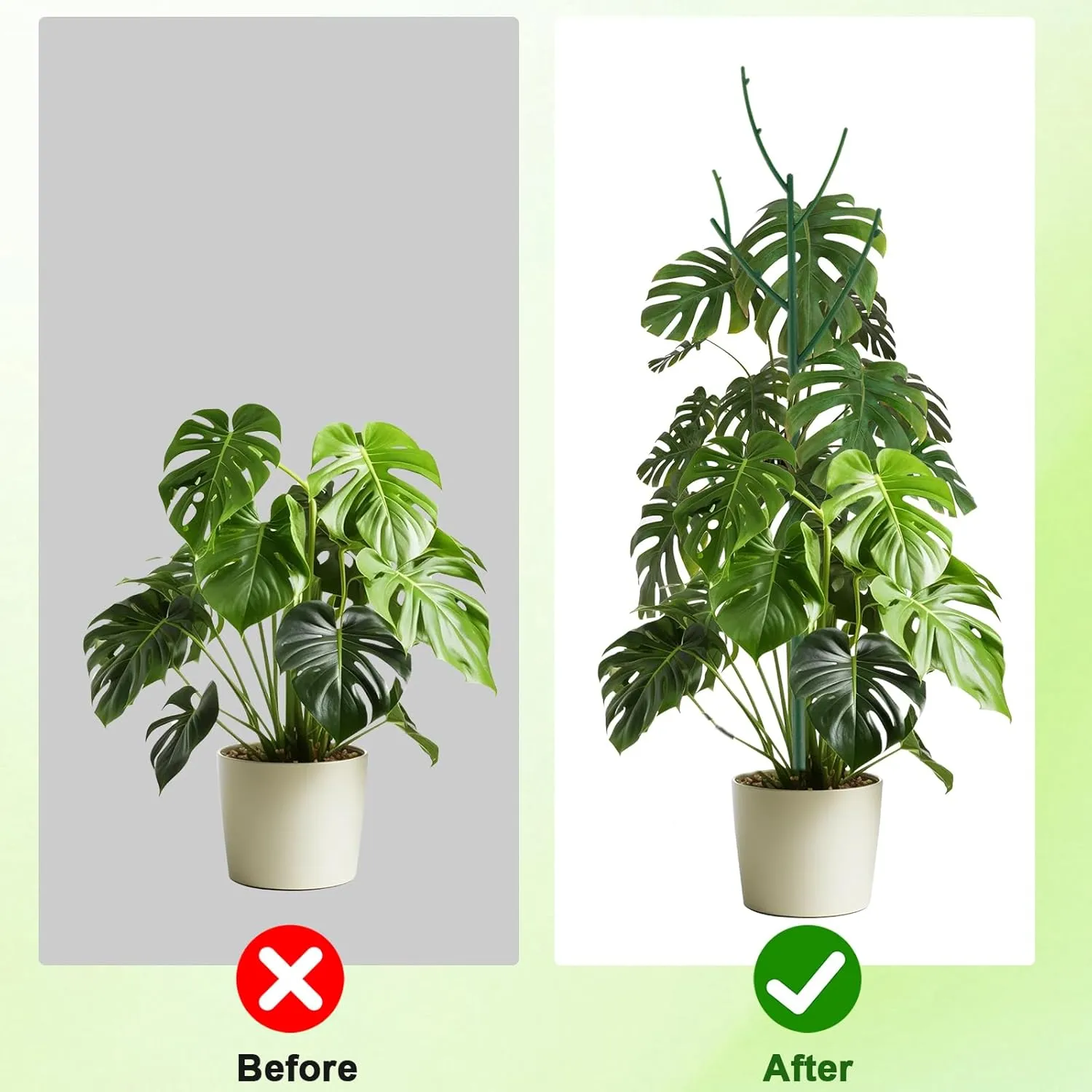 15 Pack Stackable Plant Support Stakes, Garden Trellis for Climbing Plants Indoor and Outdoor Use, Plant Accessories for Potted Plants Monstera, Plant Sticks for Climbing Plant Stems