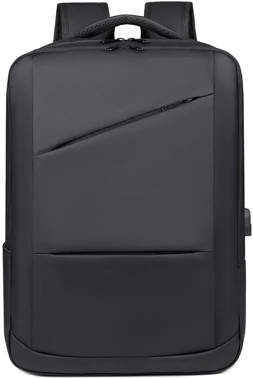 15.6 Inch Laptop Backpack, Business Backpack with USB Charging Port, 35L, Outdoor, Travel, Backpack for Men and Women (Black)