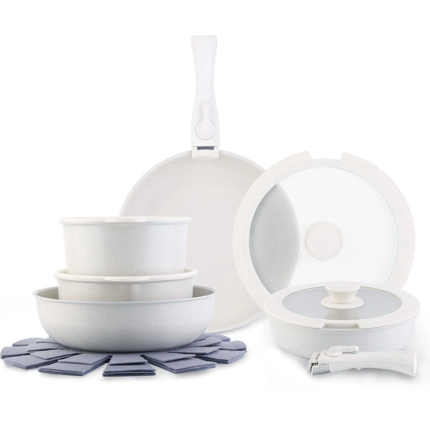 17-Pieces: Nonstick Cookware Set Induction Kitchen Pots and Pans
