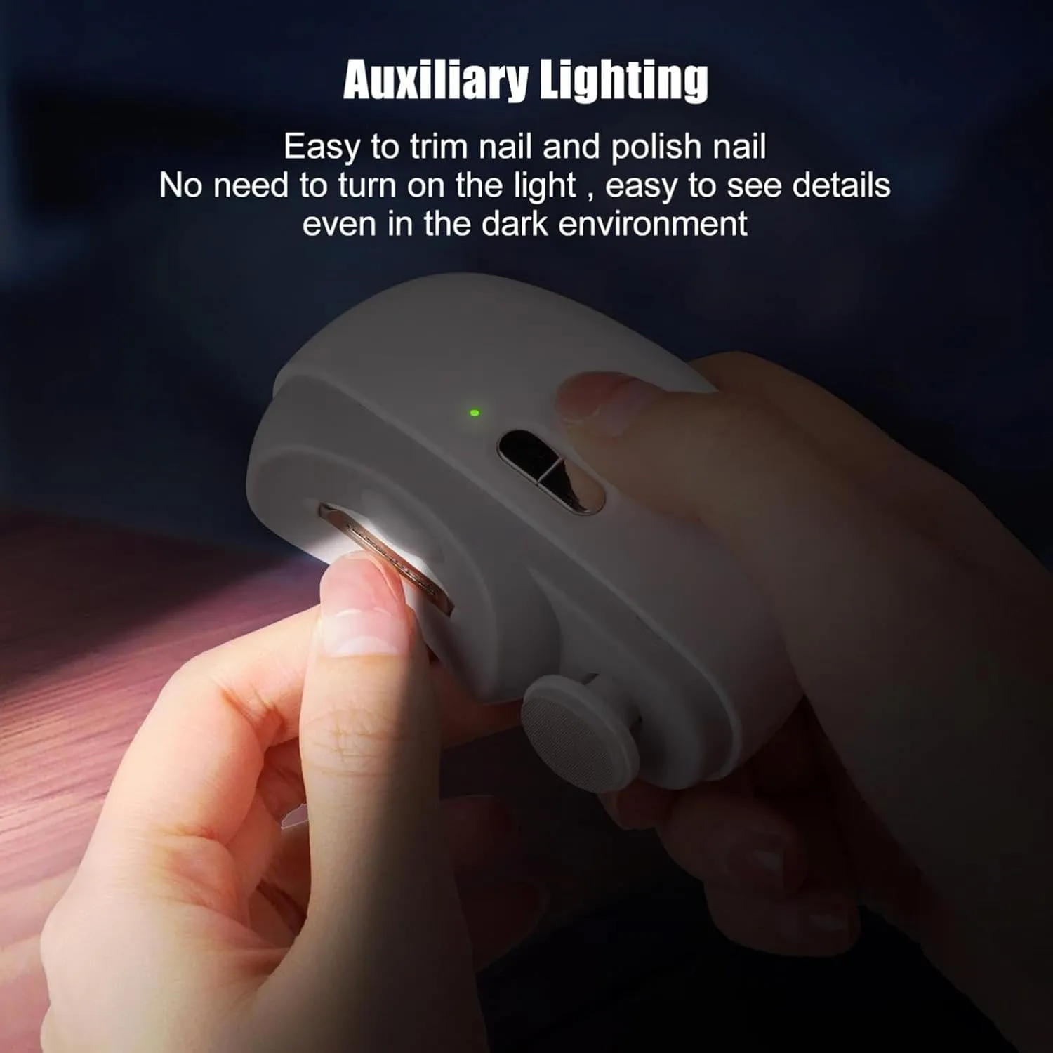 2 in 1 Electric Automatic Nail Clippers, Safe and Convenient Nail Trimmer, Electric Nail Clipper, Rechargeable Automatic Nail Clipper with Polishing for Baby, Kids, Adults, Seniors (A)
