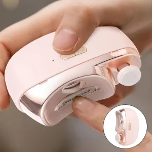 2 in 1 Electric Automatic Nail Clippers, Safe and Convenient Nail Trimmer, Electric Nail Clipper, Rechargeable Automatic Nail Clipper with Polishing for Baby, Kids, Adults, Seniors (A)