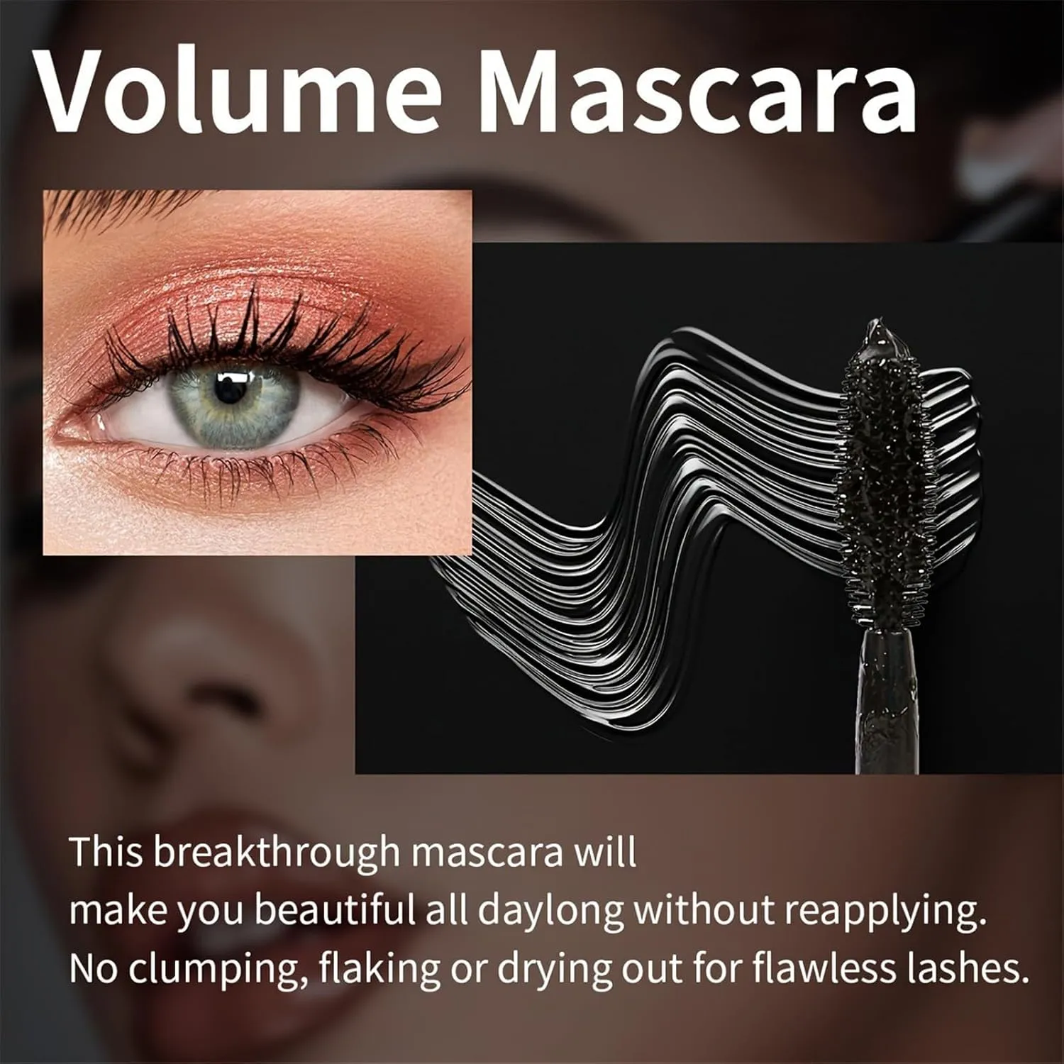 2 IN 1 Mascara and Liquid Eyeliner Set, Volume and Long-lasting Waterproof Mascara, Matte Black Liquid Eyeliner, Mascara Eyeliner Eye Makeup Kit For Women Girls