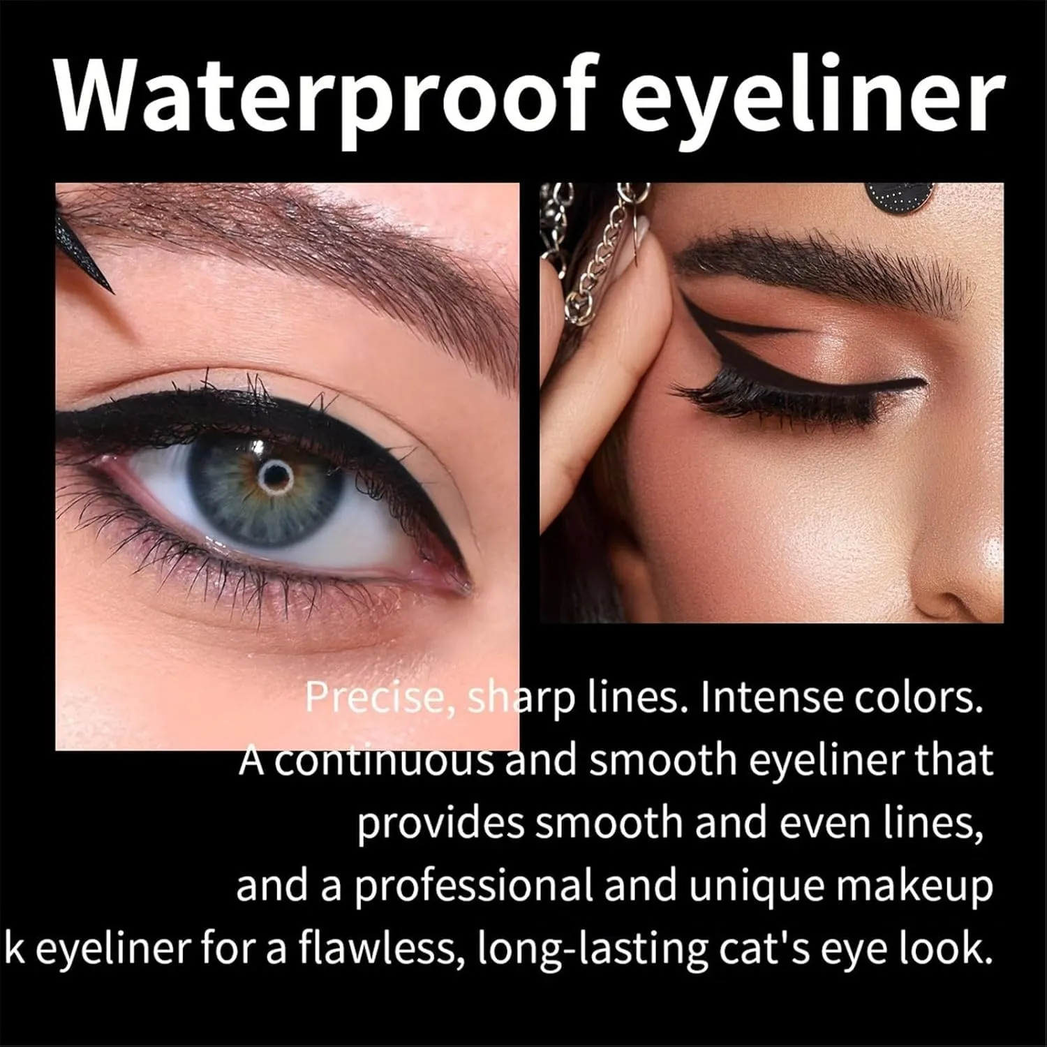 2 IN 1 Mascara and Liquid Eyeliner Set, Volume and Long-lasting Waterproof Mascara, Matte Black Liquid Eyeliner, Mascara Eyeliner Eye Makeup Kit For Women Girls