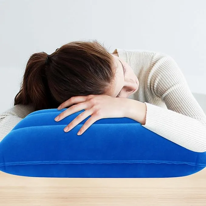 2 Pack Ultralight Inflatable Camping Pillows for Sleeping & Travel, Camp Pillow Backpacking for Sleeping, Inflatable Beach Ergonomic Pillows for Camping Hiking Home Sleeping (Blue Gray)