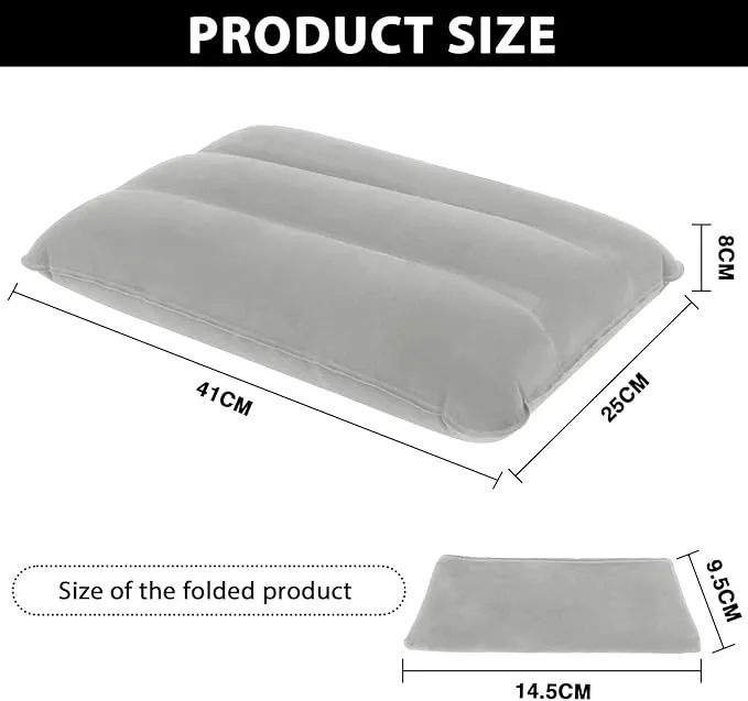 2 Pack Ultralight Inflatable Camping Pillows for Sleeping & Travel, Camp Pillow Backpacking for Sleeping, Inflatable Beach Ergonomic Pillows for Camping Hiking Home Sleeping (Blue Gray)