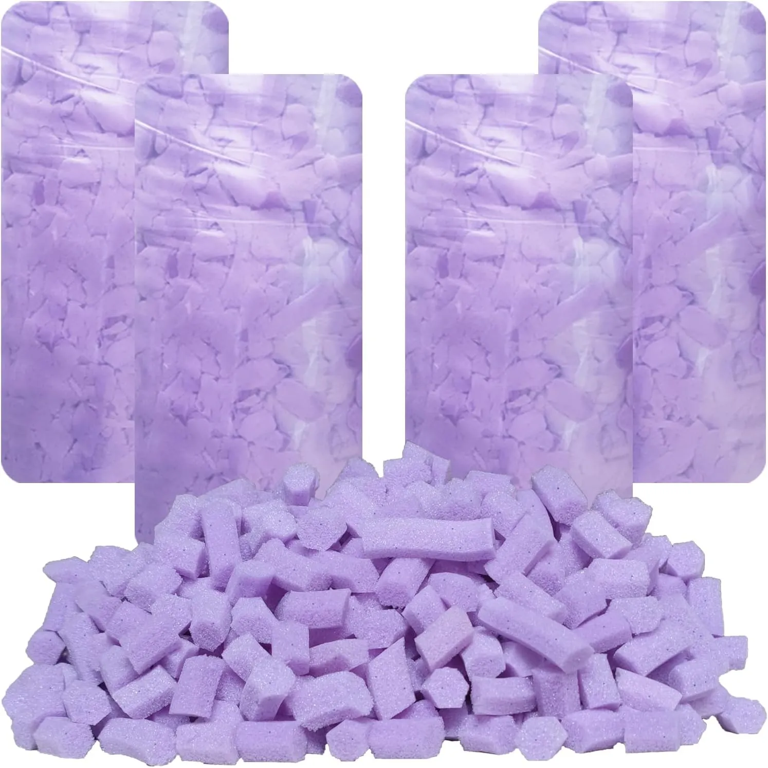 20 LBS Shredded Memory Foam Filling, Comfortable Bean Bag Chair Filler with Gel, Purple Soft Beanbag Stuffing Suitable for Punching Bag, Couch Cushions, Pouf, Dog Bed and Various Pillows