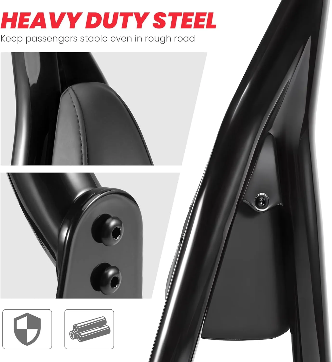 2018-2025 Rear Passenger Backrest Sissy Bar For Harley Softail FXLR FXLRS FXLRST FXRST FLSB Low Rider Sport Glide, 26" Tall Quick Release Pointed Sissy Bar w/Docking kit