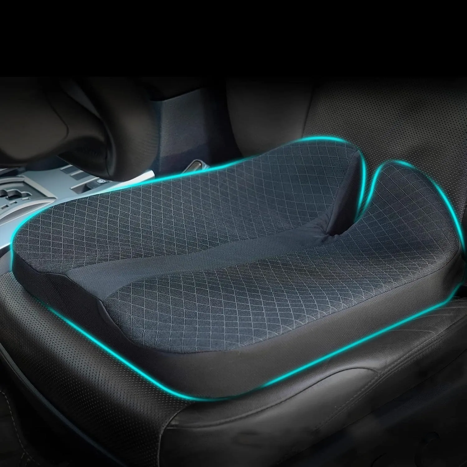 2024 Upgrades Car Coccyx Seat Cushion Pad for Sciatica Tailbone Pain Relief, Heightening Wedge Booster Seat Cushion for Short People Driving, Truck Driver, for Truck Accessories Office Chair