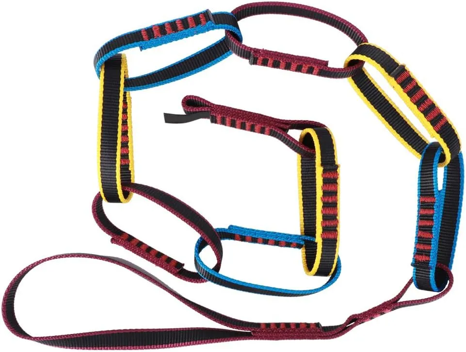 22KN Nylon Daisy Chain Sling 140cm/55.1in Climbing Webbing Sling Daisy Loop Chains Climbing Anchor System Rope Suspension Sling