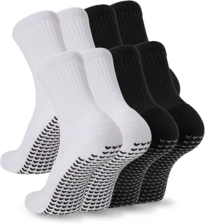 2/4 Pairs Mens Soccer Socks with Grips Cushioned Anti Slip Football Basketball Sports Socks