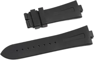 25mm Black Blue Soft Rubber Silicone Watch Band Strap Watchband Wristband Folding Buckle