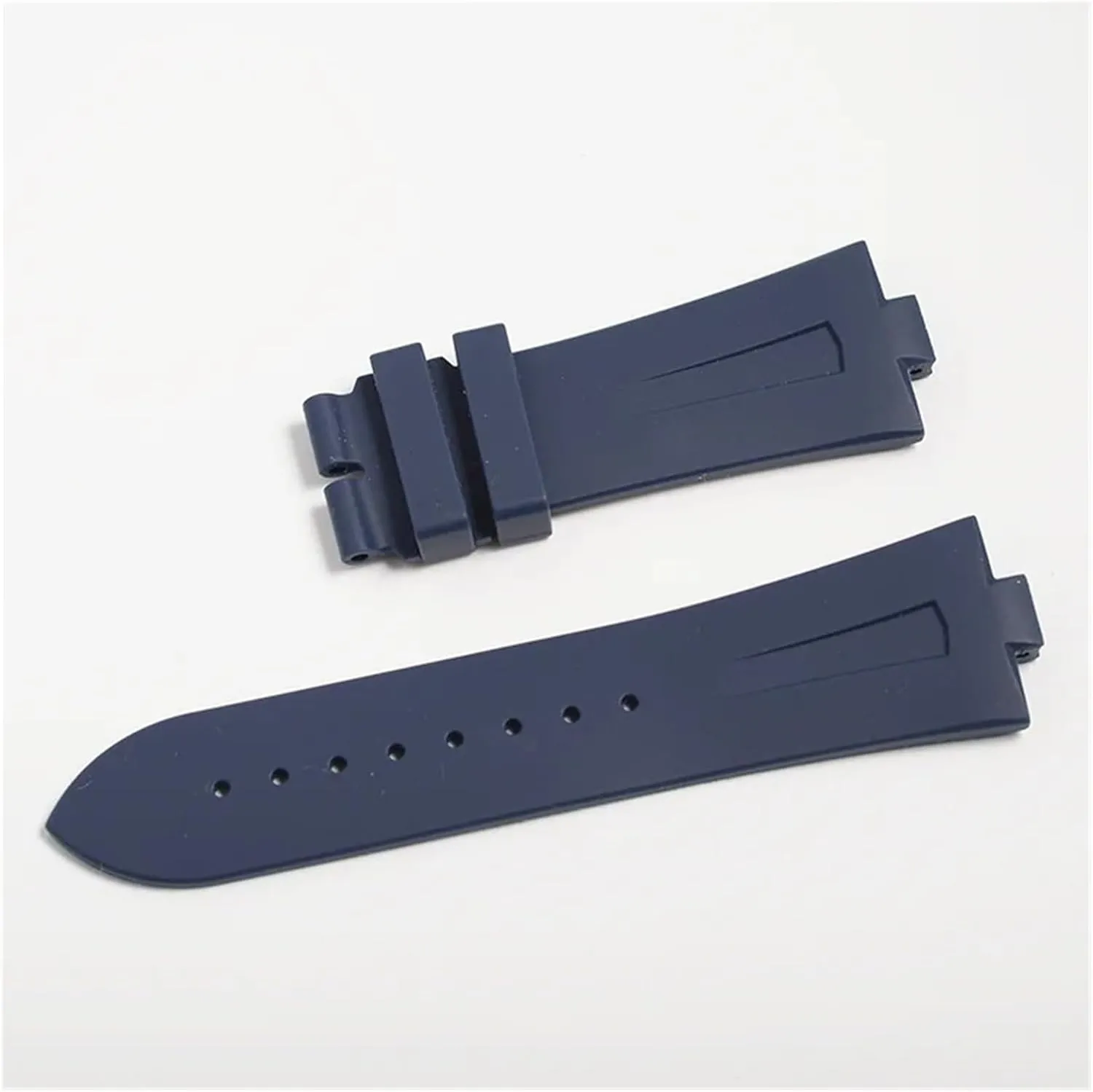 25mm Black Blue Soft Rubber Silicone Watch Band Strap Watchband Wristband Folding Buckle