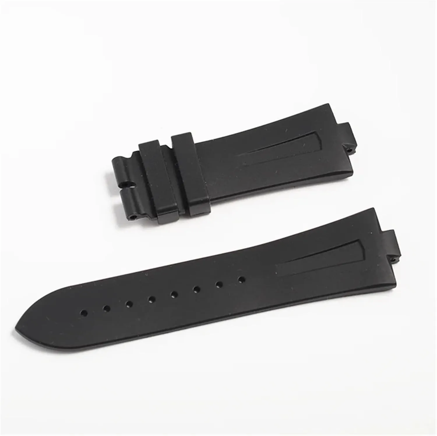 25mm Black Blue Soft Rubber Silicone Watch Band Strap Watchband Wristband Folding Buckle