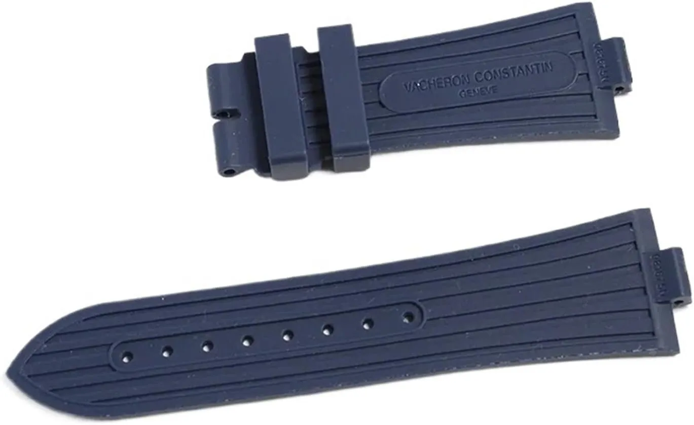 25mm Black Blue Soft Rubber Silicone Watch Band Strap Watchband Wristband Folding Buckle