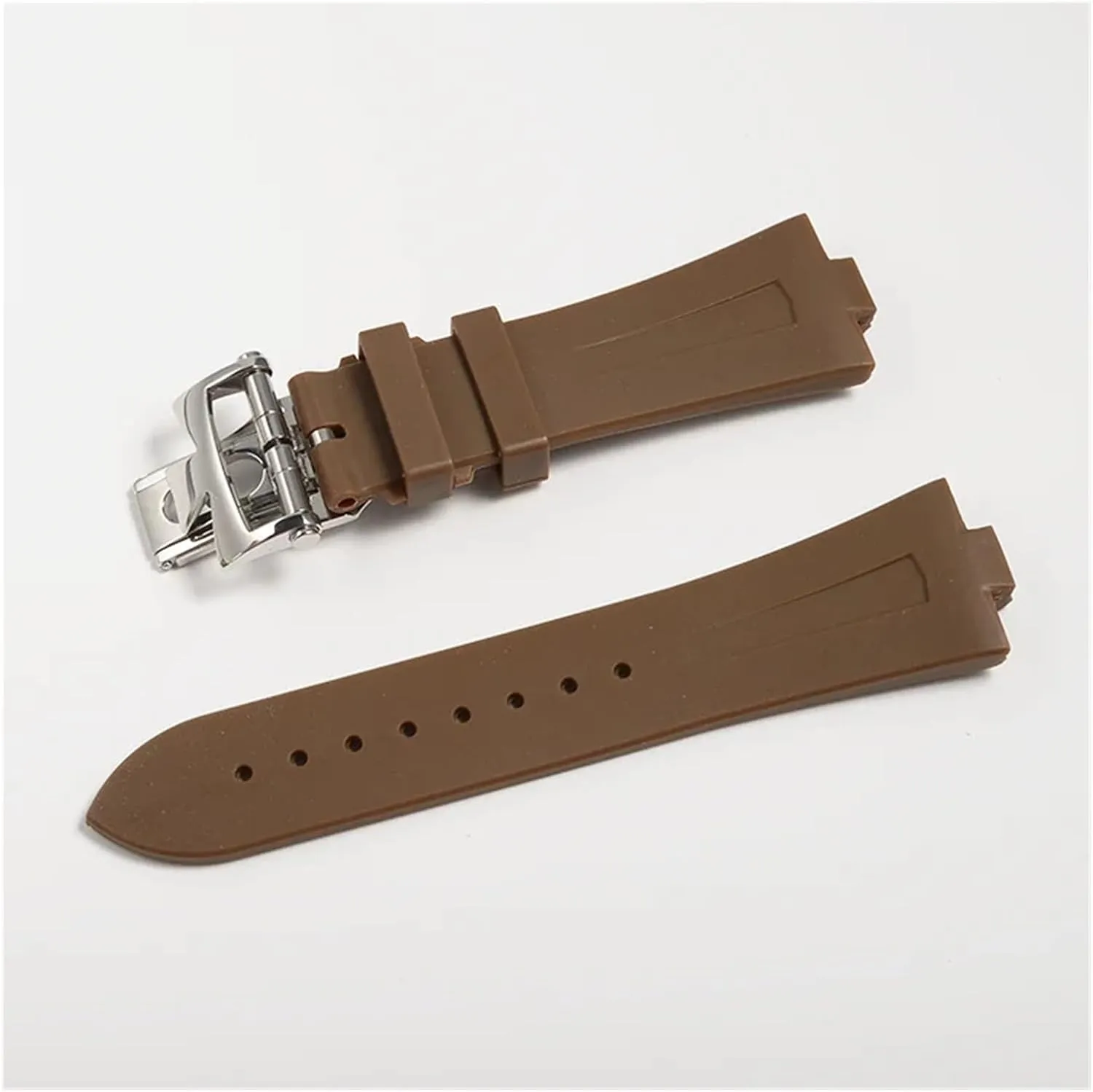25mm Black Blue Soft Rubber Silicone Watch Band Strap Watchband Wristband Folding Buckle