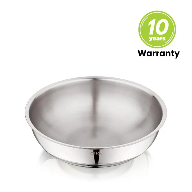 2L Allo CookSafe TriPly Tasla | Stainless Steel | Induction Friendly | Naturally Non-stick | 22cm