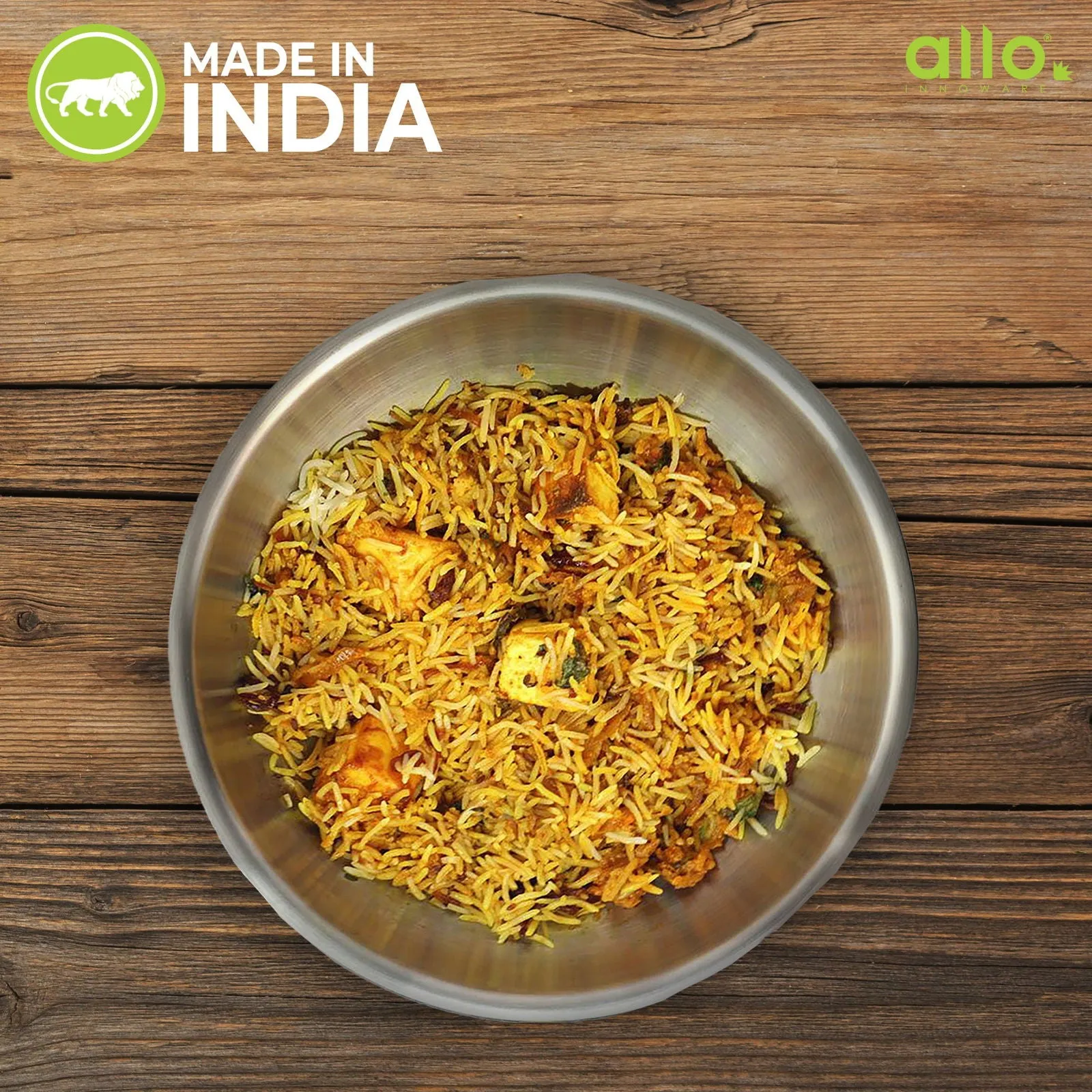 2L Allo CookSafe TriPly Tasla | Stainless Steel | Induction Friendly | Naturally Non-stick | 22cm