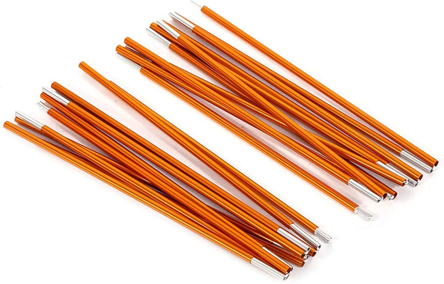 2Pcs Aluminum Alloy Tent Poles | High - Strength & Oxidation - Proof | 11 - Segment Design for Easy Storage/Carrying | Gold Finish for Camping/Hiking/Backpacking