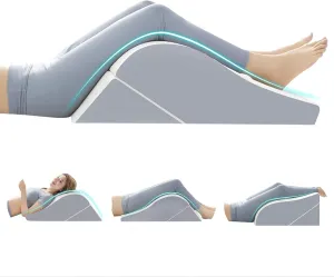 2PCS Leg Elevation Wedge Pillows for Sleeping, Leg Wedge Pillow After Knee Replacement Post Surgery, Leg Wedges for Elevation for Swelling, Circulation, Adjustable 3-in-1 Height Foam Pillow Wedge