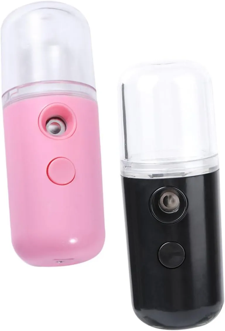 2pcs USB Facial Steamer Portable Mist Sprayer Hydrating Handheld Humidifier for Makeup Refreshing Skin Care Compact Design Quick Hydration Moisture