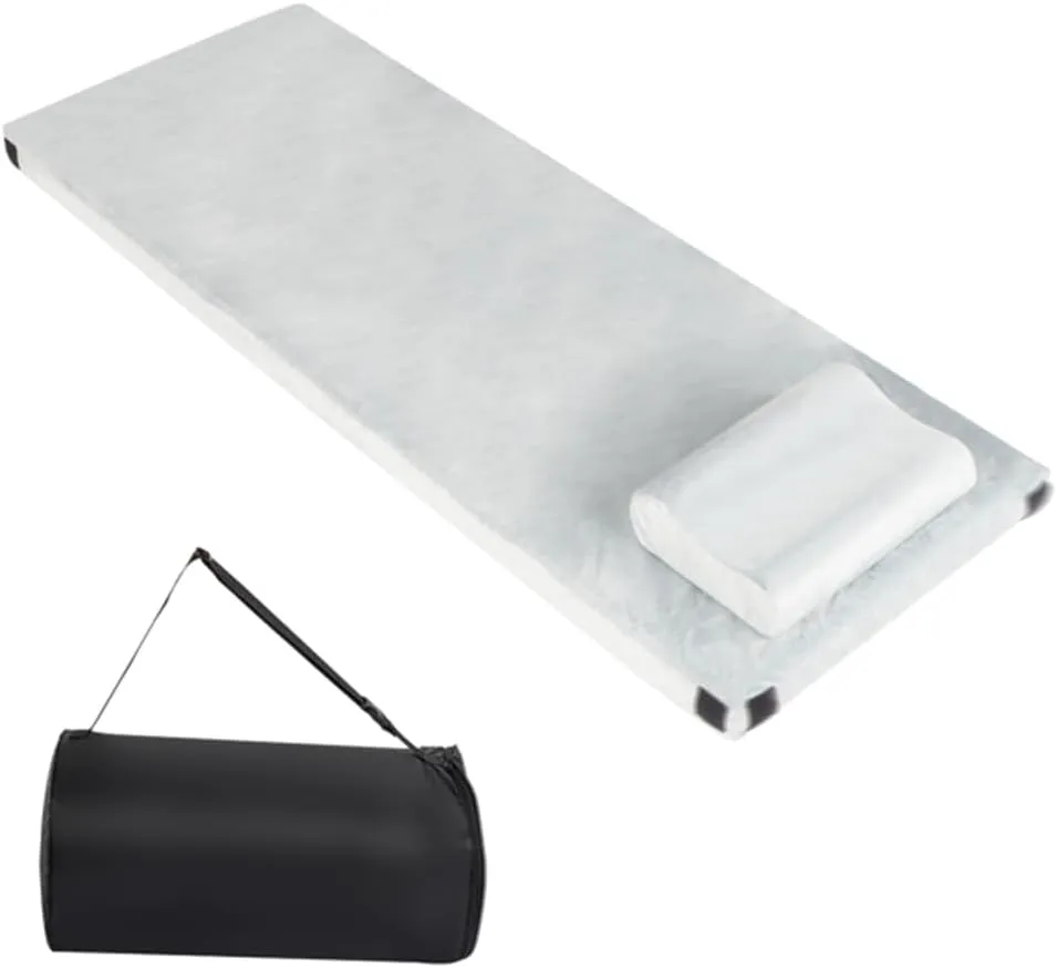 3-Inch Thick Portable Foam Camping Mattress, Foldable Memory Foam Floor Mat for Camping, Guests & Travel (75"x25")