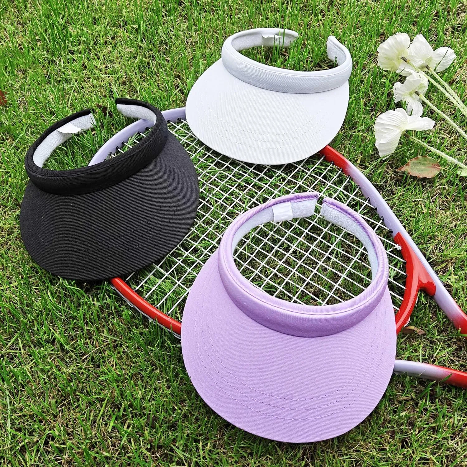 3 Pack Sports Sun Visor Hat Women Men Adjustable Clip On Visors Outdoor Golf Beach Cap