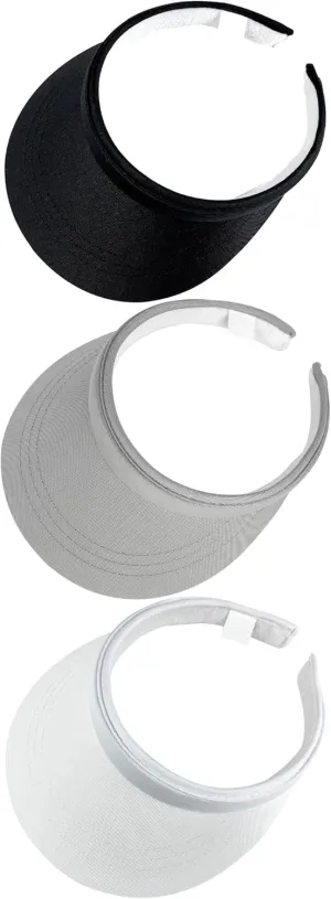 3 Pack Sports Sun Visor Hat Women Men Adjustable Clip On Visors Outdoor Golf Beach Cap