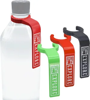 3 PACK - Water Bottle Clip Hands Free Bottle Holder for Secure Belt, Waist Band, or Bag Wearing Outdoor Backpack Hydration Carrier Accessory for Concerts, Walking, Jogging or Hiking