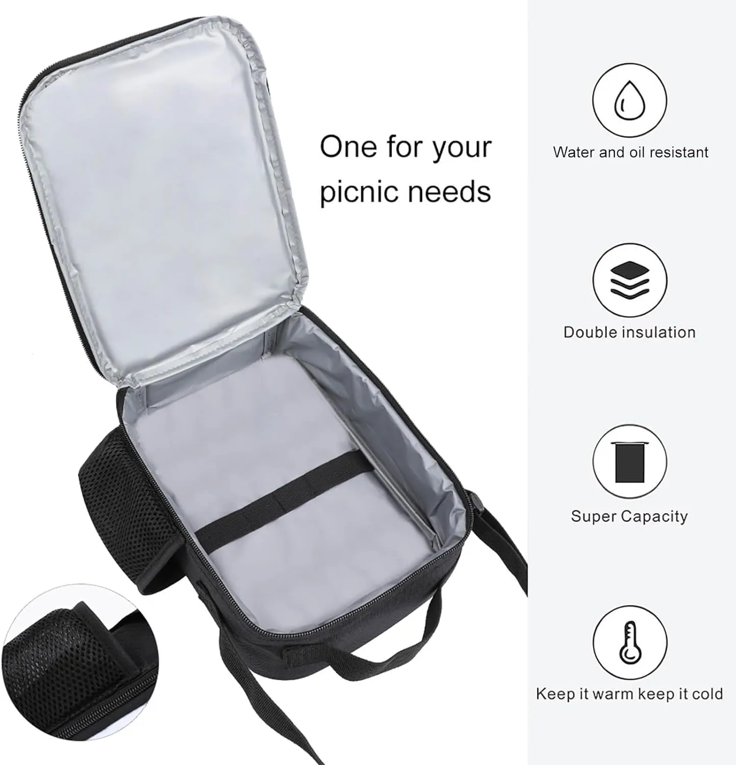 3-Piece Set 17inch Casual Daypack with Lunch Box Pencil Case Trippy Mushrooms Eye Trippy Art Backpack Insulated Lunch Box Zipper Stationery Organizer Case