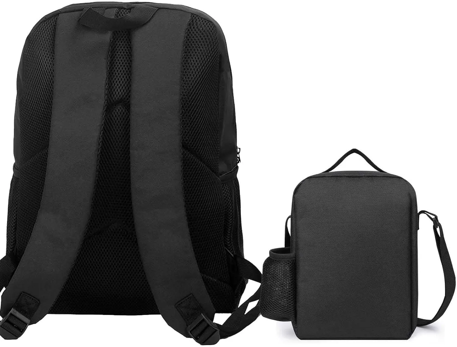 3-Piece Set 17inch Casual Daypack with Lunch Box Pencil Case Trippy Mushrooms Eye Trippy Art Backpack Insulated Lunch Box Zipper Stationery Organizer Case