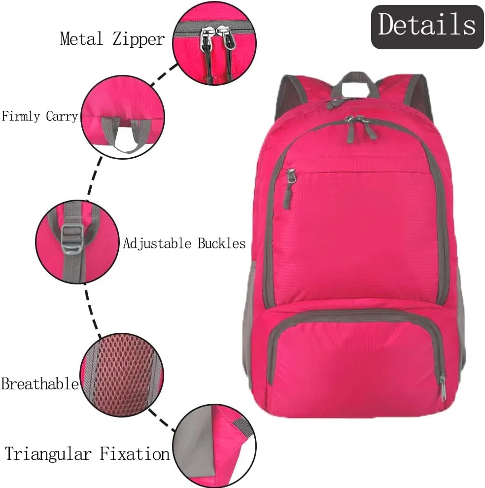 35L Hiking Backpack Ultralight Lightweight Packable Foldable Water Resistant Travel Camping Outdoor Daypack (Red)