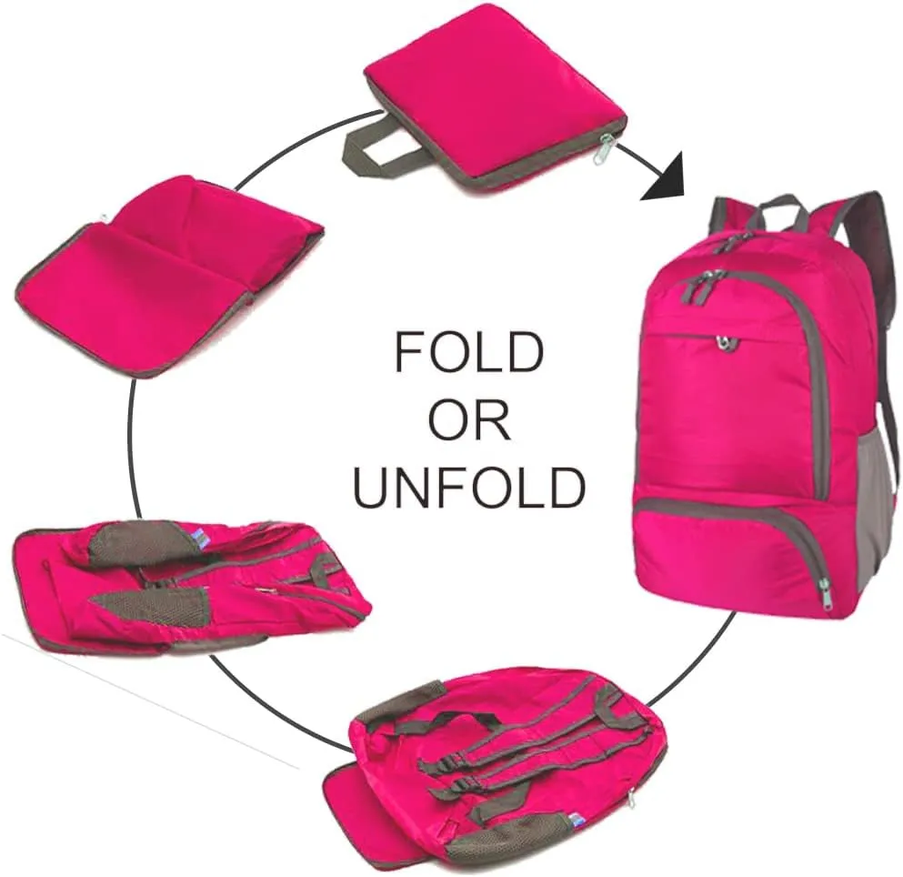 35L Hiking Backpack Ultralight Lightweight Packable Foldable Water Resistant Travel Camping Outdoor Daypack (Red)