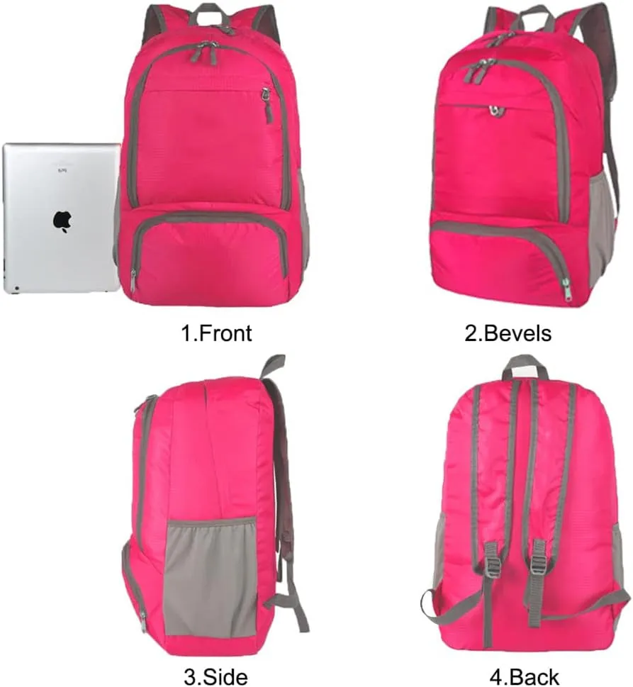 35L Hiking Backpack Ultralight Lightweight Packable Foldable Water Resistant Travel Camping Outdoor Daypack (Red)