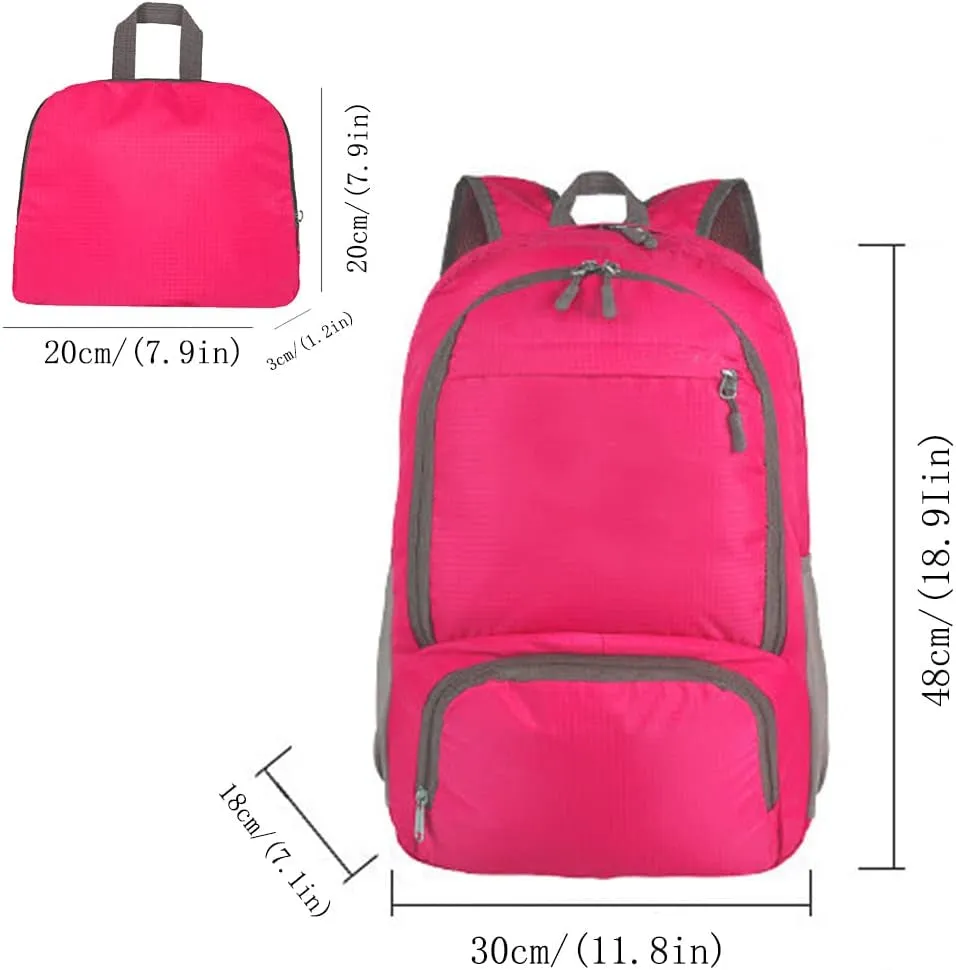 35L Hiking Backpack Ultralight Lightweight Packable Foldable Water Resistant Travel Camping Outdoor Daypack (Red)