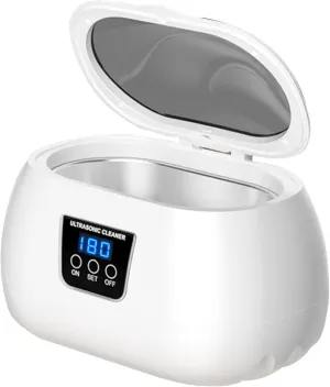 35W Ultrasonic Jewelry Cleaner, 43kHZ Ultrasonic Machine, 600ml Sonic Jewellery Bath Machine, Stainless Steel Tank & Digital Timer for Cleaning Eyeglasses, Rings, Watches, and Dentures.