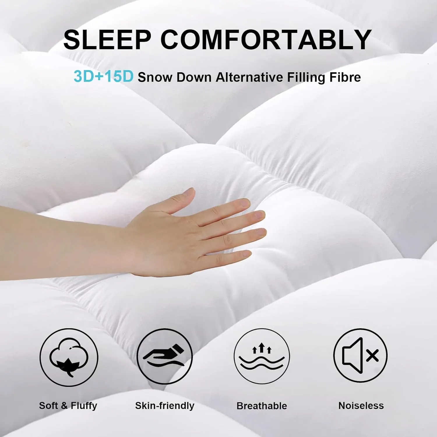 4 Inch King Mattress Topper Dual Layer,2 Inch Gel Memory Foam Plus 2 Inch Cooling Pillow Top Mattress Pad Cover for Back Pain, with 8-21 Inch Deep Pocket