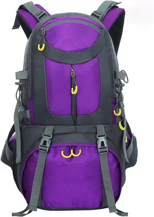 40 L Waterproof Hiking Backpack,Outdoor Sport Daypack Travel Bag for Climbing Camping Touring Mountaineering Fishing (Color : Purple)