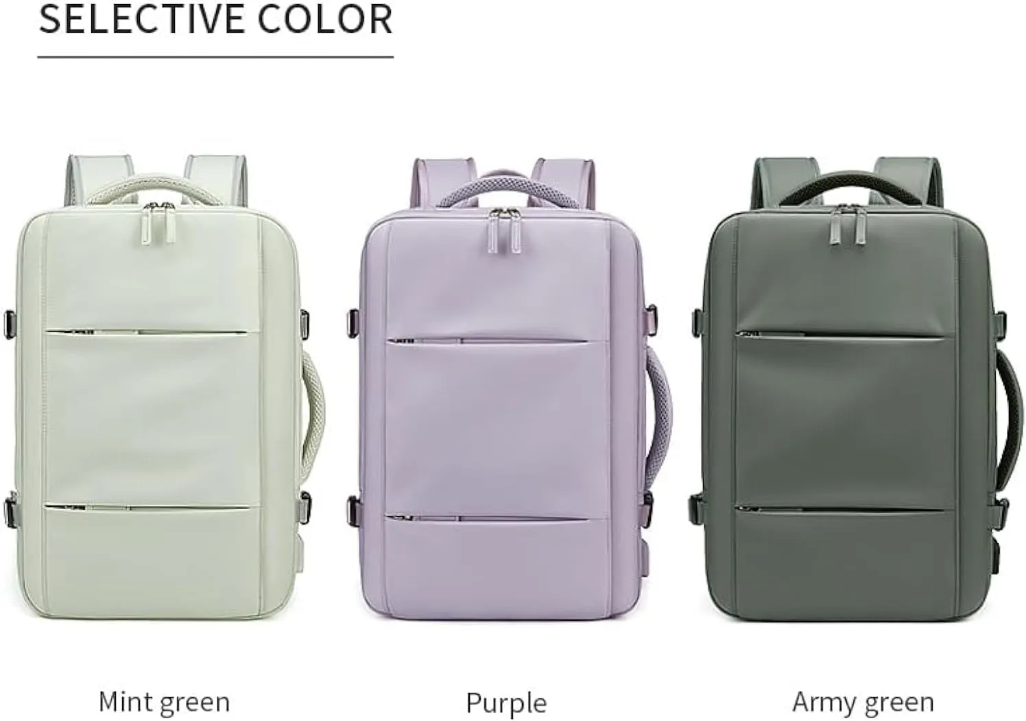 40L Extra Large Travel Backpack Expandable Airplane Approved Weekender Bag for Men and Women, Waterproof Carry On Backpack (Purple)
