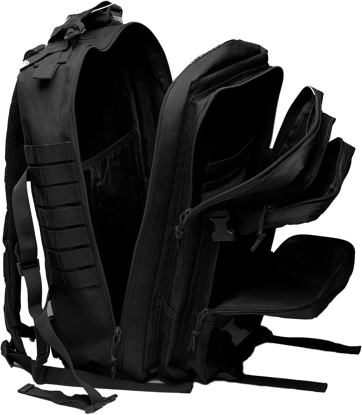 45L Military Tactical Backpack for Men & Women Bug Out Bag Assault pack Molle Daypack Hiking Trekking Rucksack(45L black)