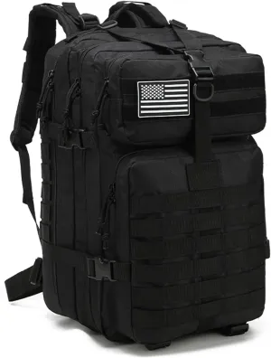 45L Military Tactical Backpack for Men & Women Bug Out Bag Assault pack Molle Daypack Hiking Trekking Rucksack(45L black)