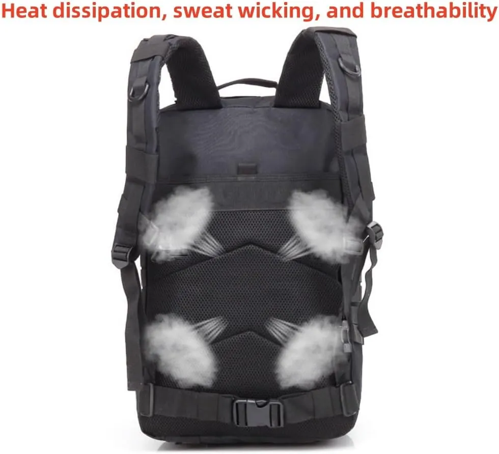 45L Military Tactical Backpack for Men & Women Bug Out Bag Assault pack Molle Daypack Hiking Trekking Rucksack(45L black)