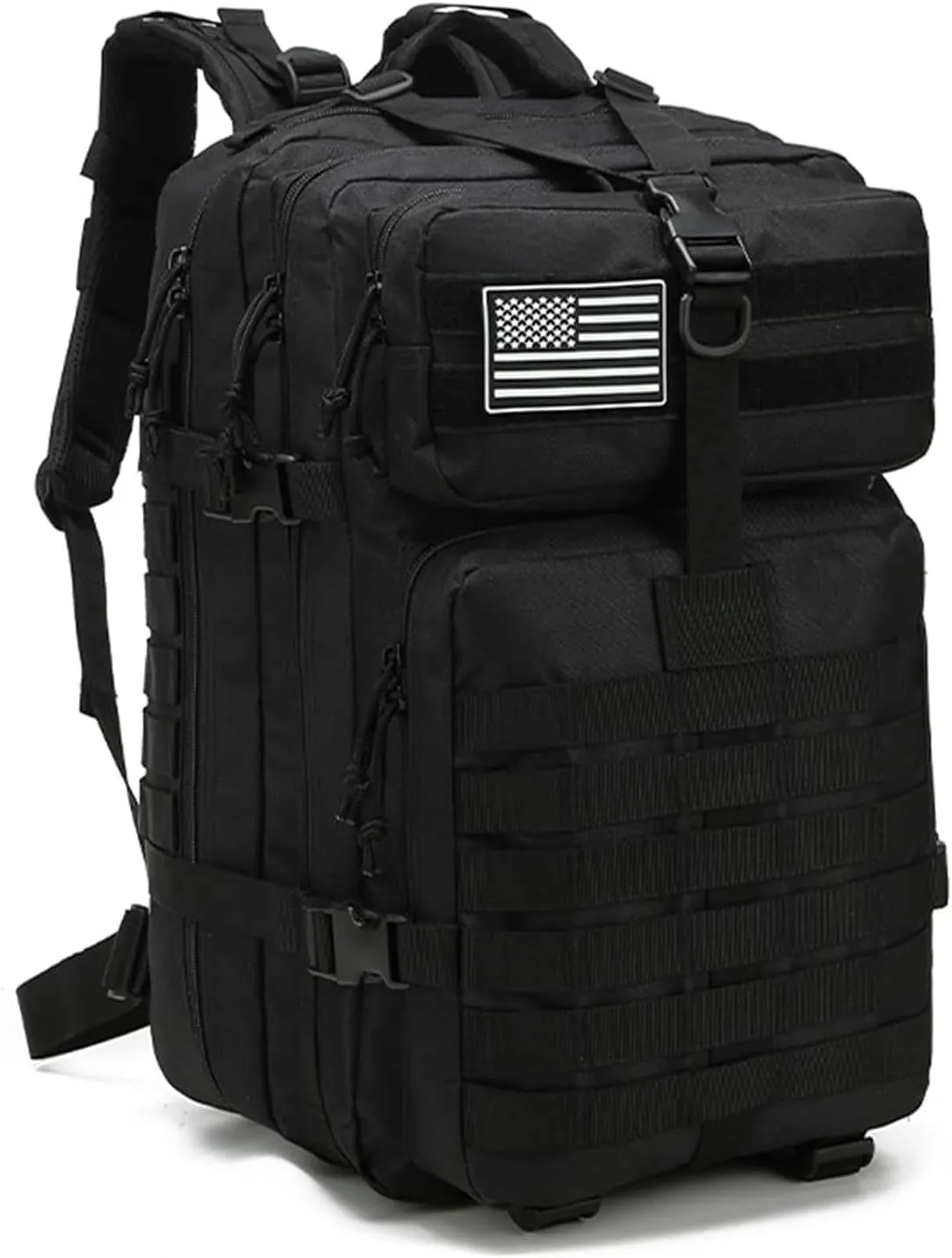 45L Military Tactical Backpack for Men & Women Bug Out Bag Assault pack Molle Daypack Hiking Trekking Rucksack(45L black)